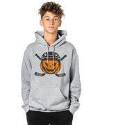 Hockey Hooded Sweatshirt - Helmet Pumpkin