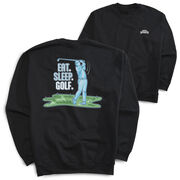 Golf Crewneck Sweatshirt - Eat. Sleep. Golf (Back Design)