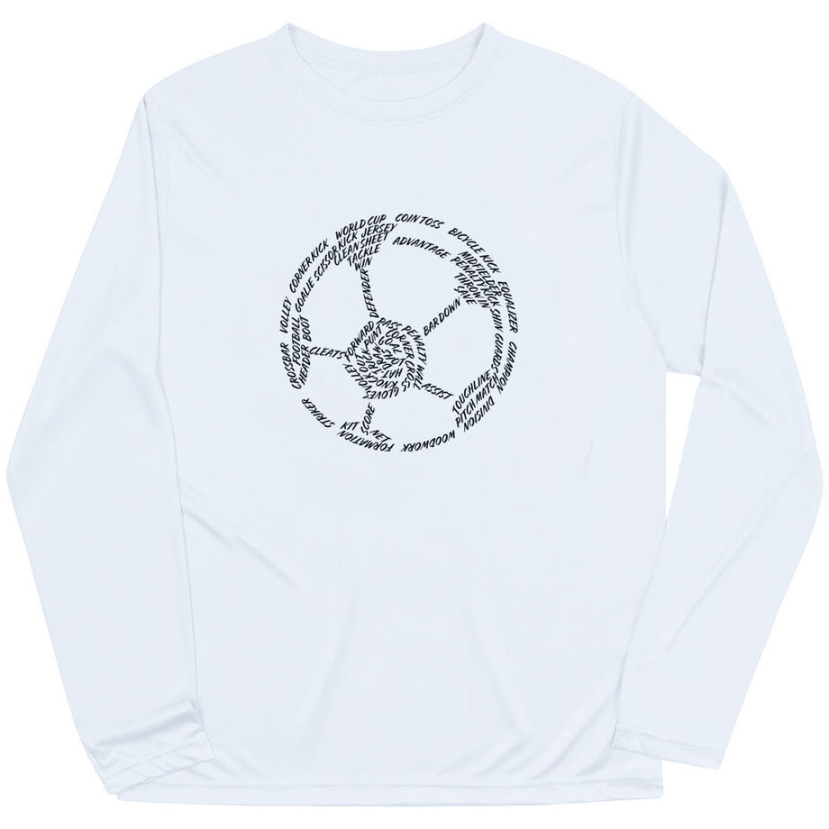 Soccer Long Sleeve Performance Tee - Soccer Words