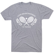 Tennis Short Sleeve T-Shirt - Love Means Nothing In Tennis [Adult Large/Gray] - SS