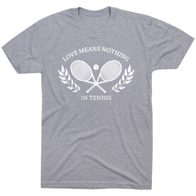 Tennis Short Sleeve T-Shirt - Love Means Nothing In Tennis [Adult Large/Gray] - SS