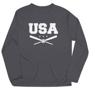 Baseball Long Sleeve Performance Tee - USA