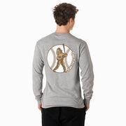 Baseball Tshirt Long Sleeve - Baseball Bigfoot (Back Design)