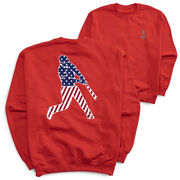 Baseball Crewneck Sweatshirt - Baseball Stars and Stripes Player (Back Design)