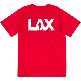 Guys Lacrosse Short Sleeve Performance Tee - I'd Rather Lax