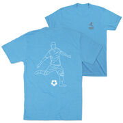 Soccer Short Sleeve T-Shirt - Soccer Guy Player Sketch (Back Design)