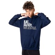 Wrestling Hooded Sweatshirt - Eat Sleep Wrestle (Stack)