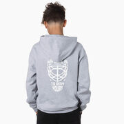 Hockey Hooded Sweatshirt - My Goal is to Deny Yours Goalie Mask (Back Design)