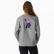 Girls Lacrosse Crewneck Sweatshirt - Lily The Lacrosse Dog (Back Design)