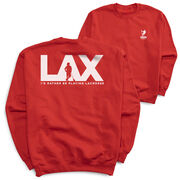 Guys Lacrosse Crewneck Sweatshirt - I'd Rather Lax (Back Design)