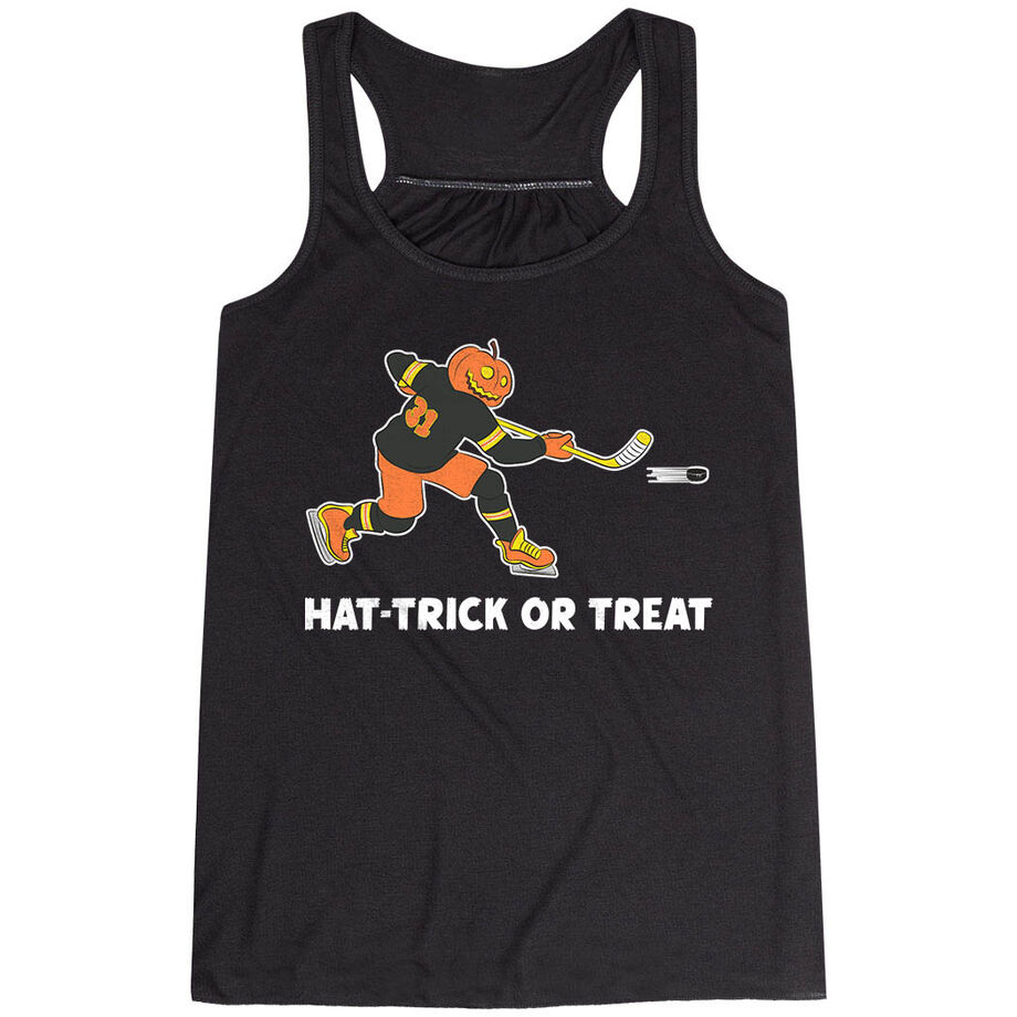  Hockey Flowy Racerback Tank Top - Hat-Trick or Treat