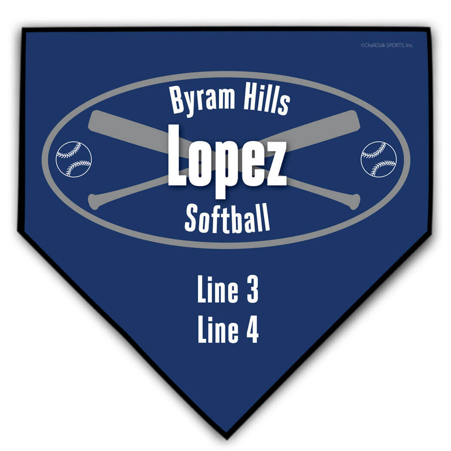 Softball Personalized Team Home Plate Plaque