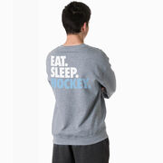 Hockey Crewneck Sweatshirt - Eat Sleep Hockey (Bold) (Back Design)