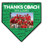 Baseball Home Plate Plaque - Thank You Coach Photo Autograph