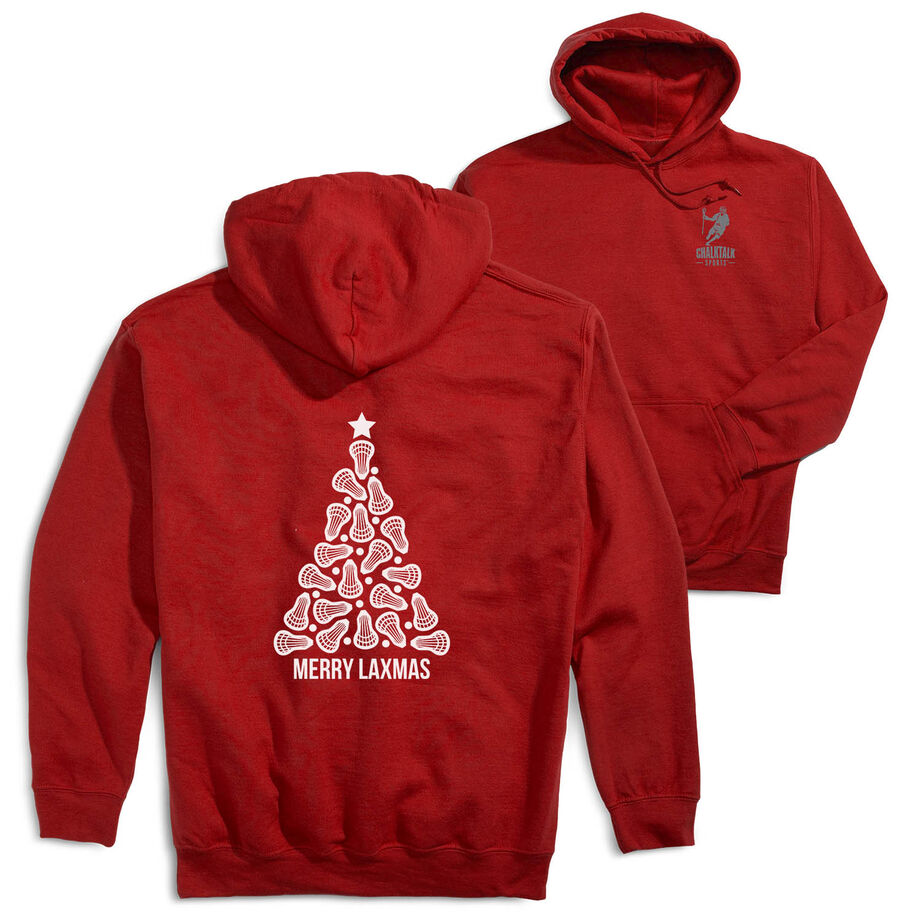 Lacrosse Hooded Sweatshirt - Merry Laxmas Tree (Back Design)