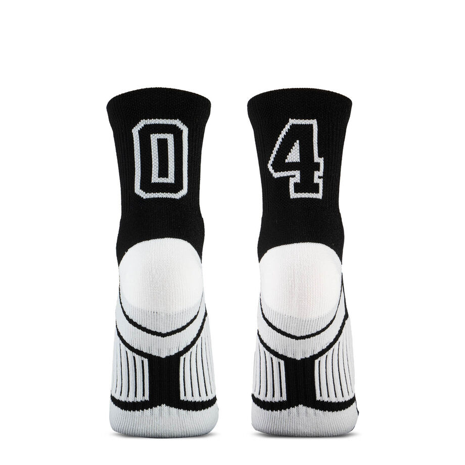 Team Number Woven Quarter Length Socks - Black