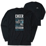 Cheerleading Tshirt Long Sleeve - Cheerleading Words (Back Design)