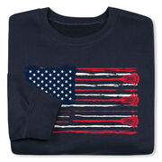 Guys Lacrosse Crewneck Sweatshirt - American Flag