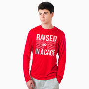 Baseball Long Sleeve Performance Tee - Raised in a Cage Baseball