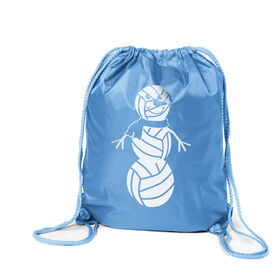 Volleyball Drawstring Backpack - Volleyball Snowman