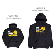 Softball Hooded Sweatshirt - Eat. Sleep. Softball.