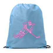 Hockey Drawstring Backpack - Neon Hockey Girl