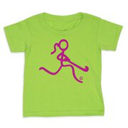 Field Hockey Toddler Short Sleeve Shirt - Neon Field Hockey Girl