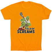 Guys Lacrosse Short Sleeve T-Shirt - Field of Screams [Adult Medium/Orange] - SS