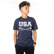 Guys Lacrosse Short Sleeve T-Shirt - USA