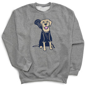 Guys Lacrosse Crewneck Sweatshirt - Riley The Lacrosse Dog