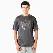 Hockey Short Sleeve Performance Tee - Hockey Goalie Sketch