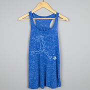 Soccer Flowy Racerback Tank Top - Soccer Girl Player Sketch