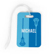 Guys Lacrosse Bag/Luggage Tag - Personalized Vertical Lacrosse Stick