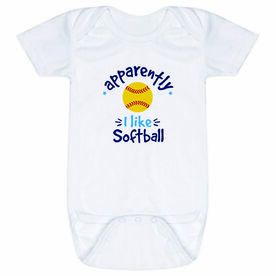 Softball Baby One-Piece - Apparently, I Like Softball