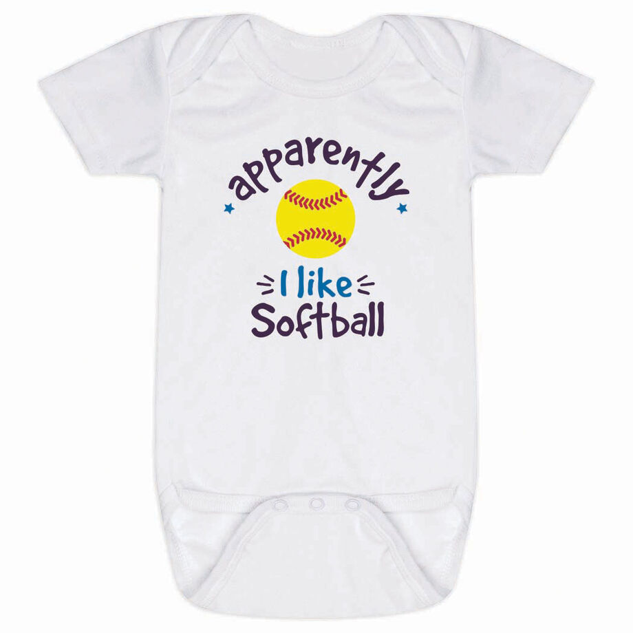Softball Baby One-Piece - Apparently, I Like Softball