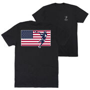 Guys Lacrosse Short Sleeve T-Shirt - Patriotic Lacrosse (Back Design)