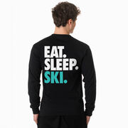 Skiing & Snowboarding Tshirt Long Sleeve - Eat. Sleep. Ski (Back Design)