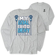 Guys Lacrosse Tshirt Long Sleeve - My Goal (Back Design)