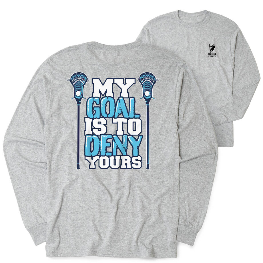 Guys Lacrosse Tshirt Long Sleeve - My Goal (Back Design)