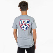 Soccer Short Sleeve T-Shirt - Soccer USA (Back Design)