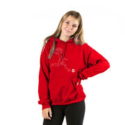 Soccer Hooded Sweatshirt - Soccer Girl Player Sketch