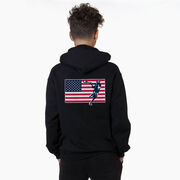 Guys Lacrosse Hooded Sweatshirt - Patriotic Lacrosse (Back Design)