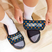 Basketball Repwell&reg; Slide Sandals - Personalized Basketball Pattern
