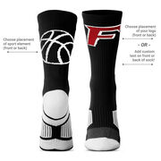 Custom Basketball Woven Mid-Calf Socks - Logo