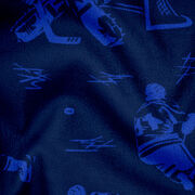 Hockey Premium Beach Towel - Blue Crossed Hockey Sticks