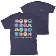 Cheerleading Short Sleeve T-Shirt - Cheer Makes Me Happy (Back Design)