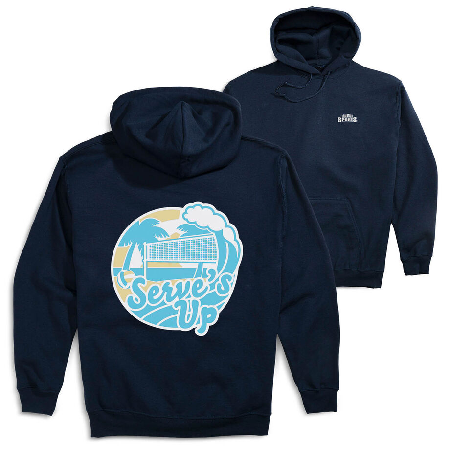 Volleyball Hooded Sweatshirt - Serve's Up (Back Design)