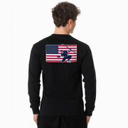 Hockey Tshirt Long Sleeve - Patriotic Hockey (Back Design)