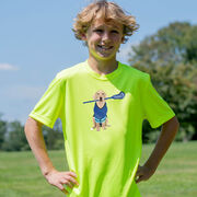 Guys Lacrosse Short Sleeve Performance Tee - Laxer the Lacrosse Dog