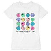 Volleyball Women's Everyday Tee - Volleyball Makes Me Happy